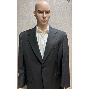 Canali Men's Classic Black Wool Suit Jacket Sport Coat Made in Italy Size 52R
